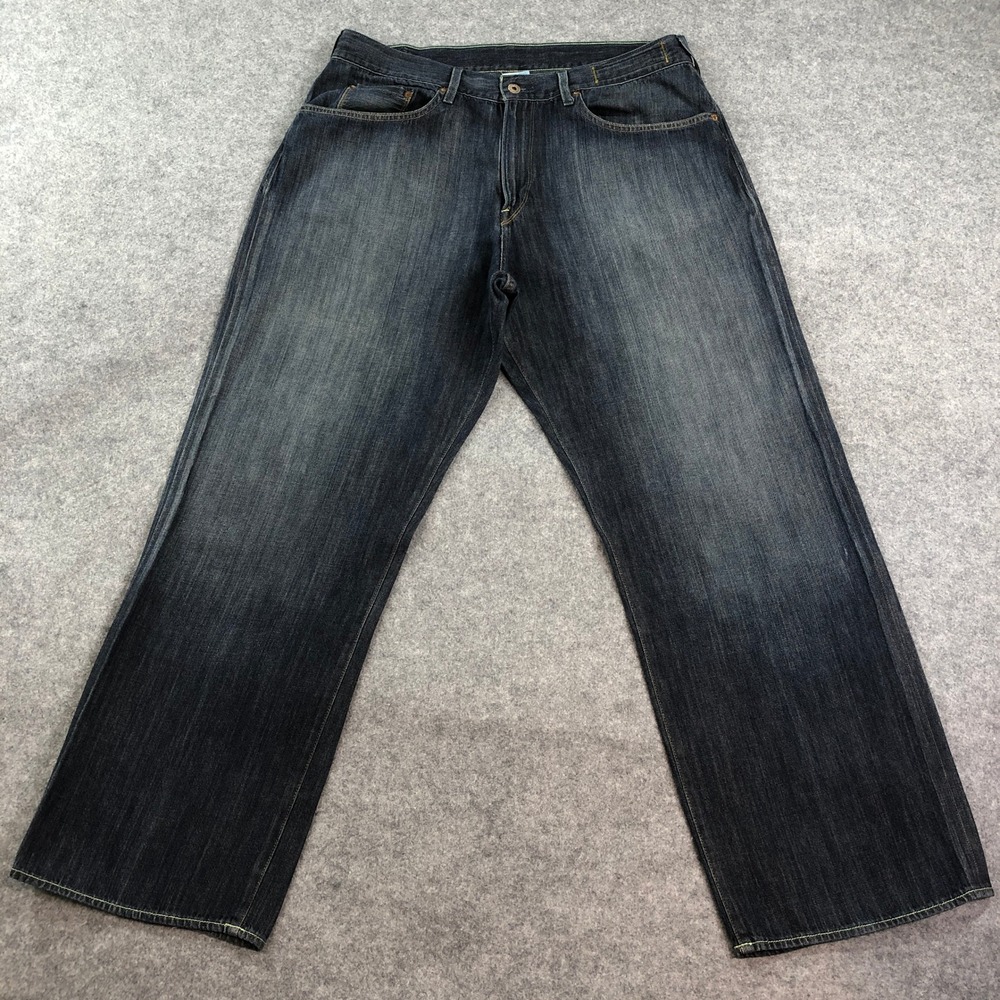 Guess Vintage Mens Jeans 38x32 Straight Leg Blue Dark Wash High Rise Stretch